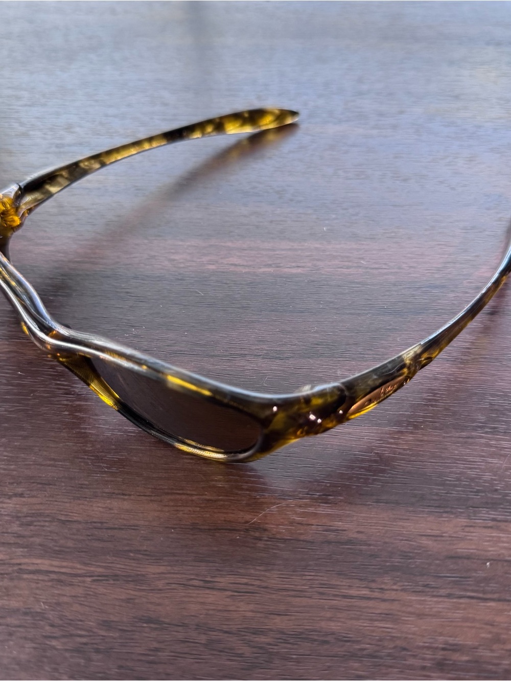 Vintage Oakley Sunglasses Brown Amber Tortoise Wrap Y2K Sport Eyewear